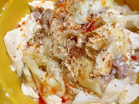 レンチンおかず★麻辣キャベツ豆腐